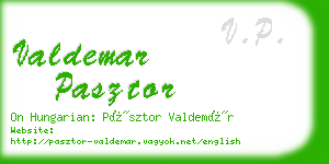 valdemar pasztor business card